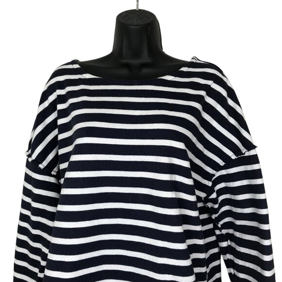 Madewell Navy and White Striped Sweatshirt - Picture 3 of 7